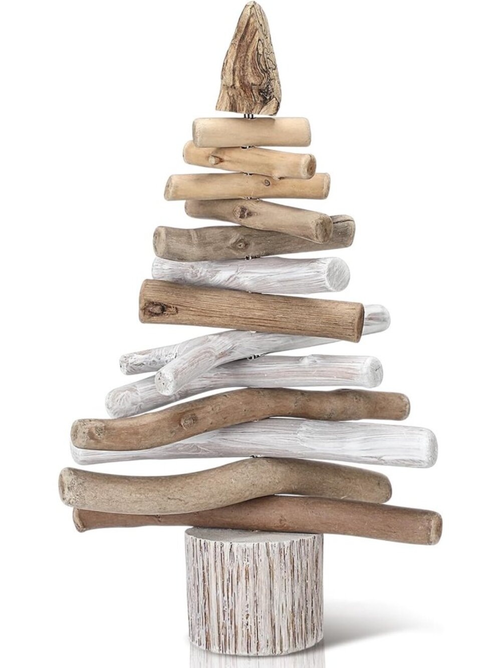 Rustic Driftwood Christmas Tree Tabletop Decor - 12.2 Inch Holiday Mantle Accent